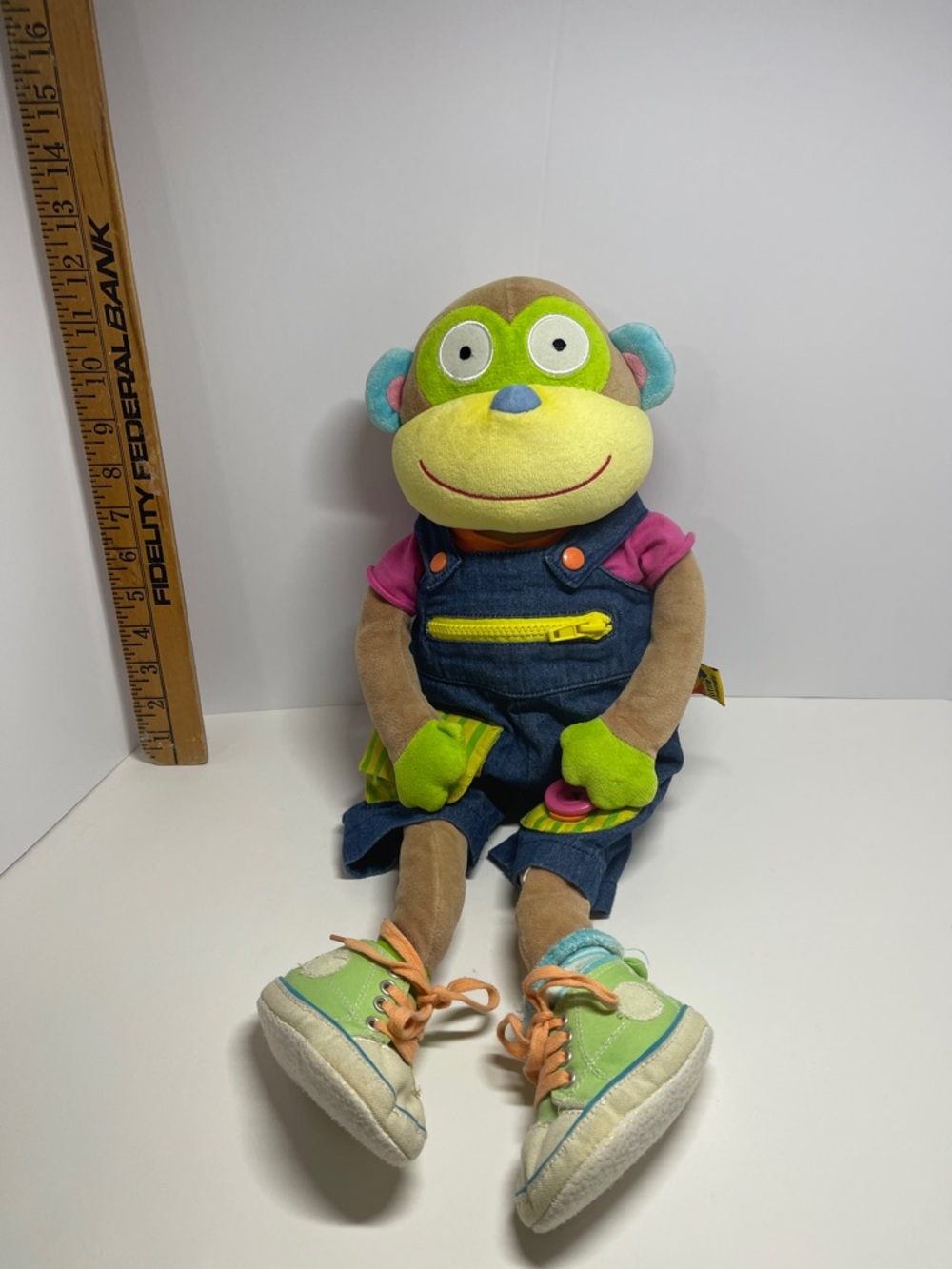 Alex Little Hands Stuffed Monkey 20" Learn To Dress Educational Plush Toy